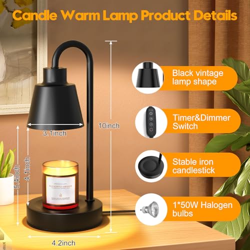 Wax Warmer Light with Adjustable brightness, Timer, Innopower Candle Warmer Lamp for Mini Jar Candles with Bulbs, Gifts for Mom