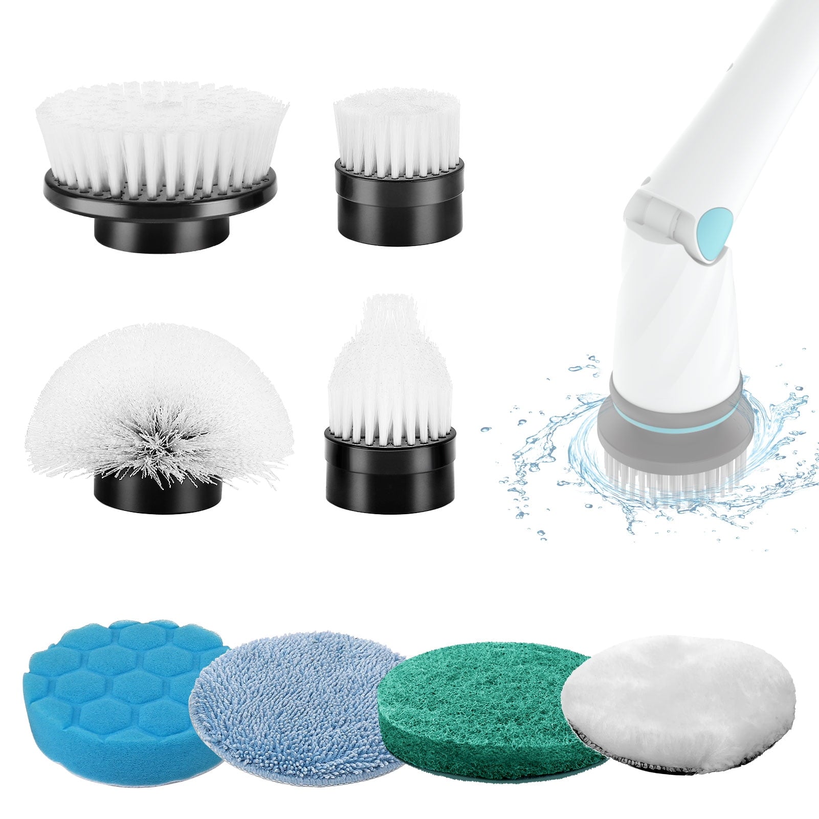 Amiluo Replacement Brush Heads for Electric Spin Scrubber, Cleaning Brush Heads 8 Pack for Amiluo Electric Floor Scrubber