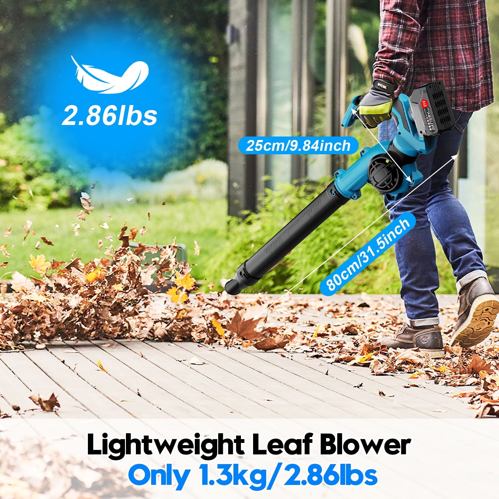 Leaf Blower Cordless with 2 X 3.0Ah Battery and Charger